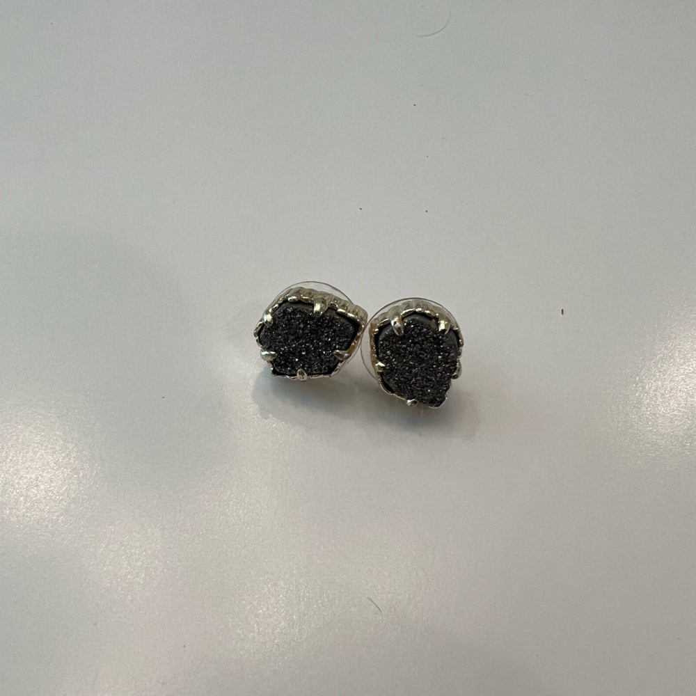 Kendra Scott Tessa Gold Stud Earrings in Platinum Drusy
